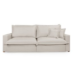 Sofá Retrátil Reclinável Tecido Linho Cru 2,30m - 1