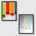 Ver imagem 1 de Kit 2 Quadros Cores da Vida 24x18cm - com vidro:Madeira preta
