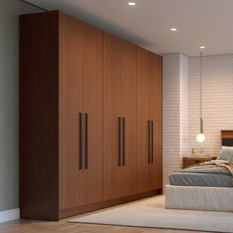 Guarda Roupa Casal 2,43m com 6 Portas e 3 Gavetas 100% Mdf Cor:itaúba Âmbar