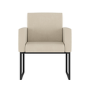 Ver imagem 2 de Poltrona Cadeira Decorativa Recepção Base de Ferro Dourada Cor:bege