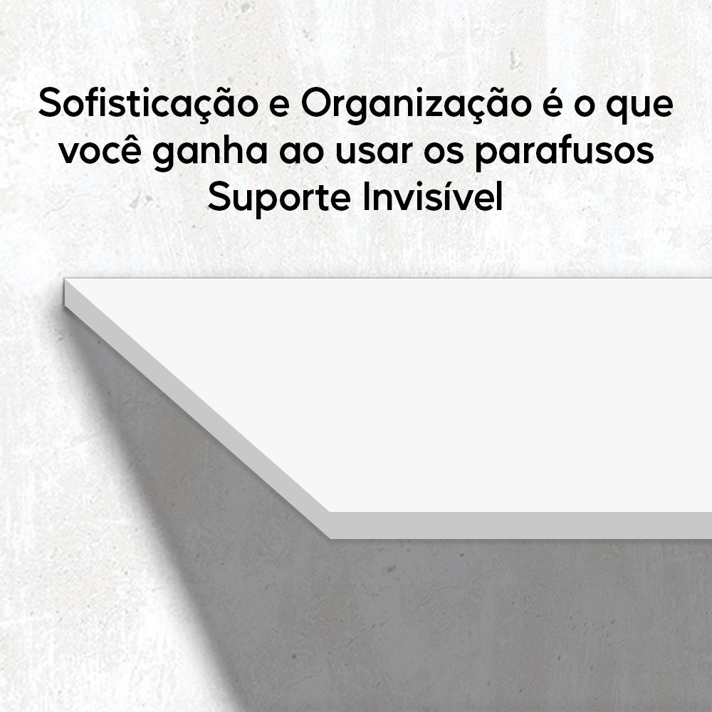 Kit 3 Prateleiras de Mdf 60x20 Suporte Invisível Decoração Mastertel Prateleira Suporte invisível - 6