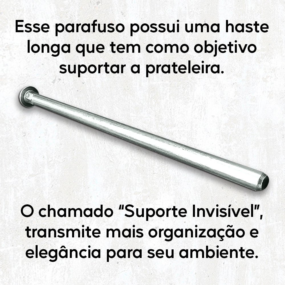 Kit 3 Prateleiras de Mdf 60x20 Suporte Invisível Decoração Mastertel Prateleira Suporte invisível - 7