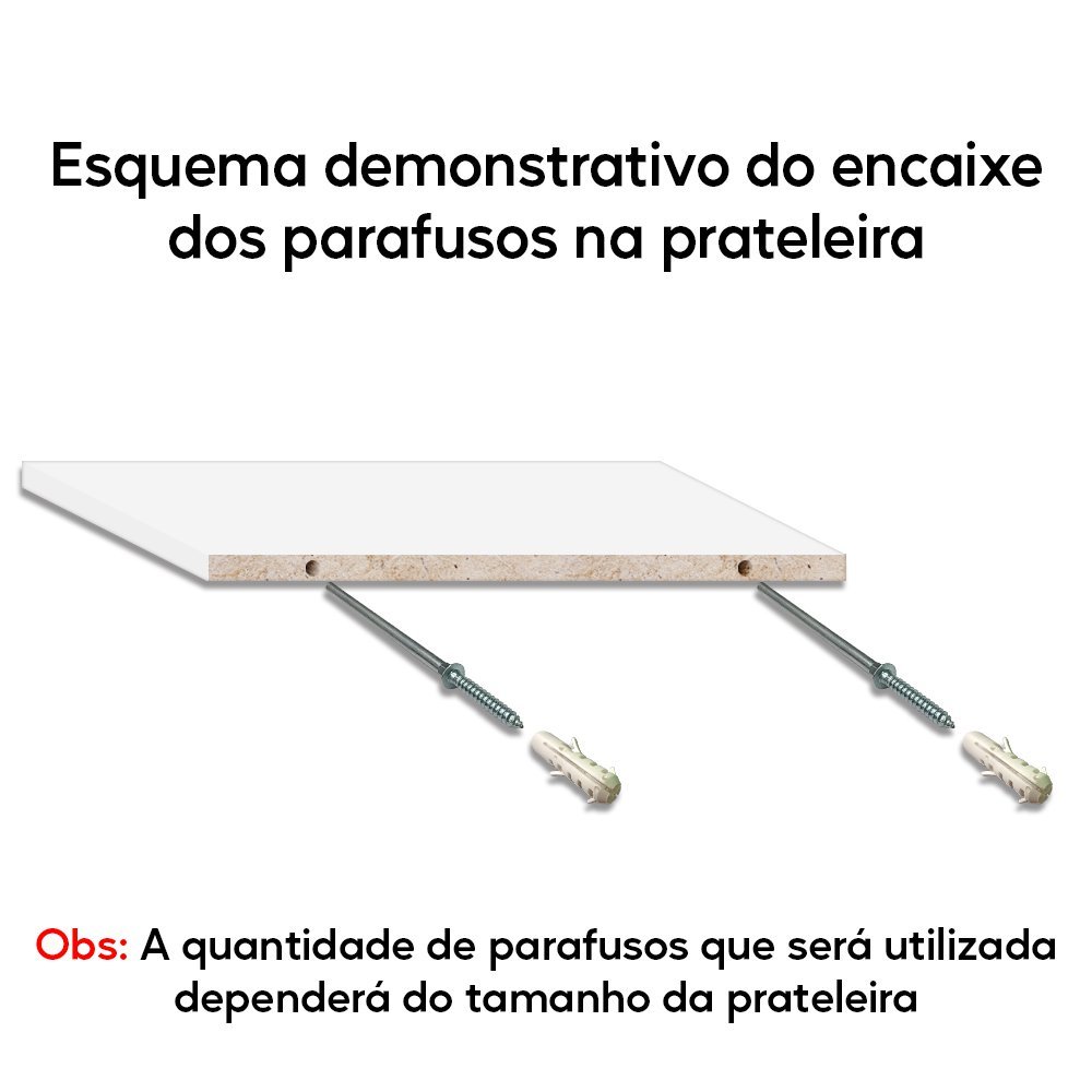 Kit 3 Prateleiras de Mdf 60x20 Suporte Invisível Decoração Mastertel Prateleira Suporte invisível - 4