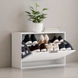 Sapateira Moderna Porta Sapatos Branca Organizador 2 Prateleiras Closet Área de Serviço Tênis Saltos - 4