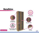 Ver imagem 4 de Cristaleira Cozinha CR6003 2PORTAS de Vidro Nogal Tecnomobili