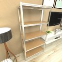 Ver imagem 1 de Estante para Livros 5 Nivieis com Mdf Cru Reforçada 180x90x37 40 Kg por Nivel