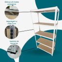 Ver imagem 3 de Estante para Livros 5 Nivieis com Mdf Cru Reforçada 180x90x37 40 Kg por Nivel