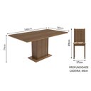 Ver imagem 3 de Conjunto Sala de Jantar Madesa Megan Mesa Tampo de Madeira com 6 Cadeiras Rustic/Bege Marrom Cor:Rus