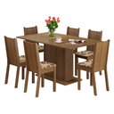 Ver imagem 2 de Conjunto Sala de Jantar Madesa Megan Mesa Tampo de Madeira com 6 Cadeiras Rustic/Bege Marrom Cor:Rus