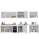 Ver imagem 6 de Armário de Cozinha Modulado de Canto 6 Peças Cp33 com Pia Inox Branco/preto - Lumil Lumil Móveis