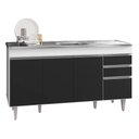 Ver imagem 7 de Armário de Cozinha Modulado de Canto 6 Peças Cp33 com Pia Inox Branco/preto - Lumil Lumil Móveis