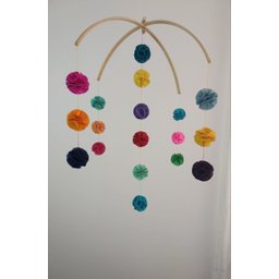 Móbile berço bebê infantil quarto 18Bolas coloridas Origamis - 5