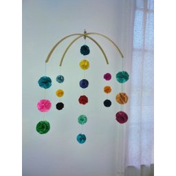 Móbile berço bebê infantil quarto 18Bolas coloridas Origamis - 2