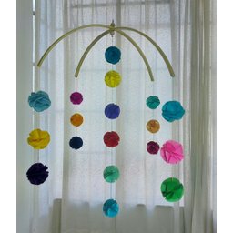 Móbile berço bebê infantil quarto 18Bolas coloridas Origamis - 4