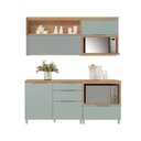 Ver imagem 1 de Cozinha Modulada Completa Marquesa 4 Peças (2aéreos+2balcões) C4p24 Nature/verde - Nesher