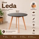 Ver imagem 4 de Conjunto Mesa Jantar Tampo Redondo Preto 90cm & 4 Cadeiras Moderna Cinza-Claro em Linho