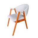 Ver imagem 5 de Conjunto Mesa Jantar Tampo Redondo Preto 90cm & 4 Cadeiras Moderna Cinza-Claro em Linho