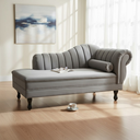 Ver imagem 2 de Recamier Decorativo Divã Amsterdã 147cm Lado Esquerdo Suede Cinza