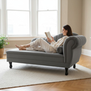 Ver imagem 1 de Recamier Decorativo Divã Amsterdã 147cm Lado Esquerdo Suede Cinza