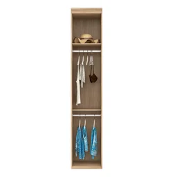 Guarda Roupas Modulado 45cm 1 Porta com Espelho 5 Cabideiros  - 3