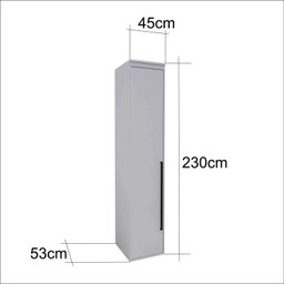 Guarda Roupas Modulado 45cm 1 Porta com Espelho 5 Cabideiros  - 4