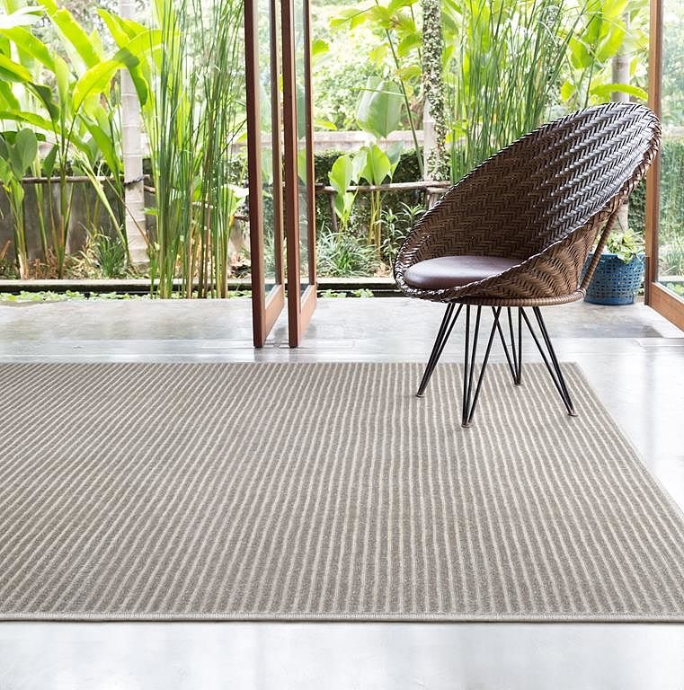 Tapete Chevron Prata 4,00x5,00 São Carlos - 1