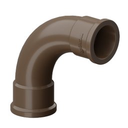 Curva Longa 90 Graus Soldavel 50mm Pvc Marrom Tigre - 3