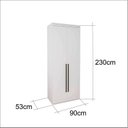 Ver imagem 4 de Guarda Roupa Modulado 90cm 2 Portas com Espelho 1 Cabideiro 3 Gavetas