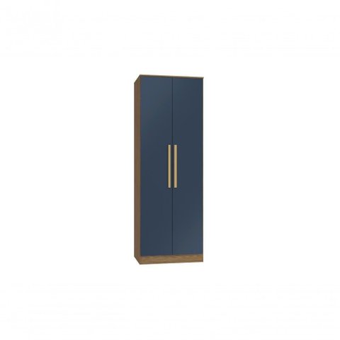 Guarda-roupa 2 Portas 2 Gavetas Kappesberg Adapt Nogueira/azul Profundo 80cm