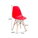 Ver mais imagens de Cadeira Charles Eames Eiffel Vermelho Polipropileno Cozinha Sala de Estar Jantar Mesa de Jantar