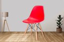 Ver imagem 2 de Cadeira Charles Eames Eiffel Vermelho Polipropileno Cozinha Sala de Estar Jantar Mesa de Jantar