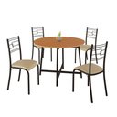 Ver imagem 1 de Conjunto Sala de Jantar Ella 90cm 4 Cadeiras Preto C- Creme
