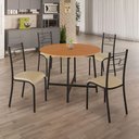 Ver imagem 2 de Conjunto Sala de Jantar Ella 90cm 4 Cadeiras Preto C- Creme