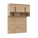 Ver imagem 2 de Módulo Aéreo com Painel para Cama Casal 4 Portas 3 Nichos 