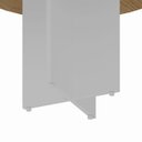 Ver imagem 4 de Mesa de Reunião Redonda 110cm x 110cm com 4 Lugares e Pés Painel para Escritório Corporate Marrom/Carvalho Treviso com Branco