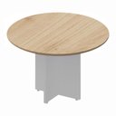 Ver imagem 2 de Mesa de Reunião Redonda 110cm X 110cm com 4 Lugares e Pés Painel para Escritório Corporate
