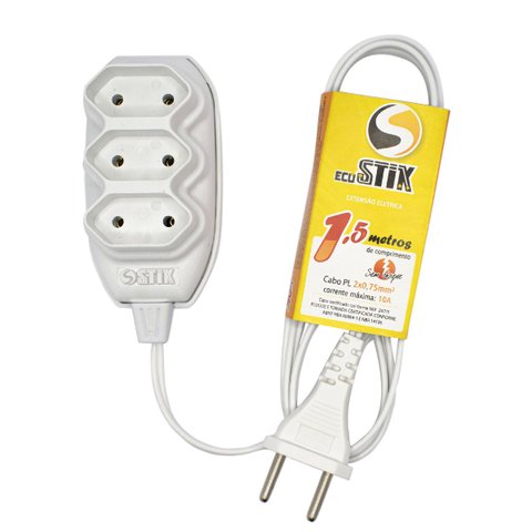 Extensão Elétrica 1,5 Metros Cabo 2x0,75 2p Certificada