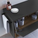 Ver imagem 5 de Gabinete de Banheiro Suspenso 1 Nicho 1 Toalheiro 1 Porta 80cm Mel/grafite - Bh8060mg