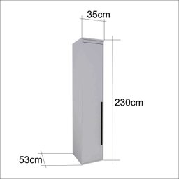 Guarda Roupa Modulado 35cm 1 Porta 1 Cabideiro - 4