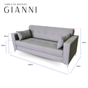 Ver imagem 5 de Sofá Gianni | Pé Aço & Tecido Acquablock Impermeável |  180cm | Cinza