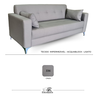 Sofá Gianni | PÉ AÇO CROMADO & Tecido ACQUABLOCK IMPERMEÁVEL |  180cm | CINZA - 4