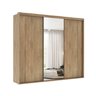 Guarda Roupa Casal com Espelho 3 Portas 4 Gavetas Lumier 2720 Belmax - 3