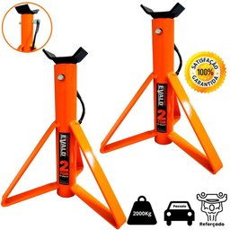 Cavalete Mecânico Automotivo 2 TON Kit 2 Peças EVALD-Azul - 2