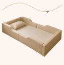 Ver imagem 1 de Cama Infantil Estofada Montessoriana com Proteção Laterais Menina Menino