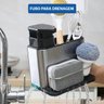 Dispenser Porta Detergente Esponja 3 em 1 Escorredor Talher Garfo Colher Cozinha Inox Organizador Pi - 14