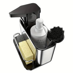 Dispenser Porta Detergente Esponja 3 em 1 Escorredor Talher Garfo Colher Cozinha Inox Organizador Pi - 12