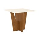 Ver imagem 1 de Mesa de Jantar Danielly 90 cm Tampo Reto Nature Off White – Henn
