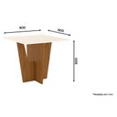 Ver imagem 2 de Mesa de Jantar Danielly 90 cm Tampo Reto Nature Off White – Henn