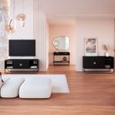 Ver imagem 2 de Conjunto Sala Estar Rack Buffet e Aparador Estilo Orgânico Nero/preto