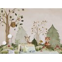 Ver imagem 3 de Papel de parede infantil bosque safári quarto de bebê 1M² VR374